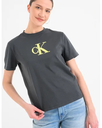 Tricou de bumbac cu imprimeu logo, Gri antracit