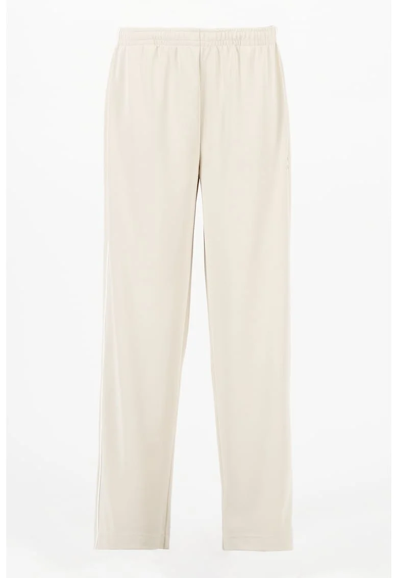 Pantaloni drepti de trening cu logo, Maro nisip