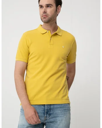 Tricou polo regular fit cu aspect pique