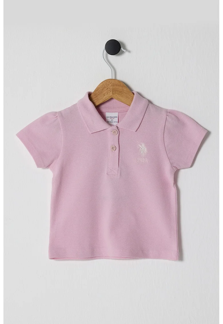 Tricou polo de bumbac pique, Lila pal