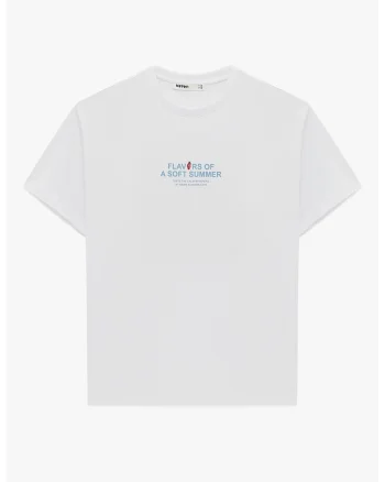 Tricou din bumbac cu design grafic, Alb/Roz deschis/Albastru deschis