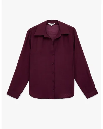 Camasa regular-fit cu model uni, Visiniu