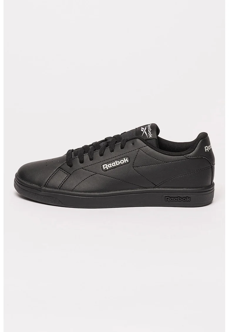 Pantofi sport din piele ecologica Court Clean, Negru