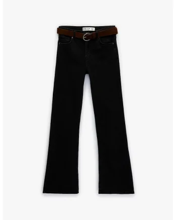 Blugi bootcut cu talie inalta Victoria, Negru