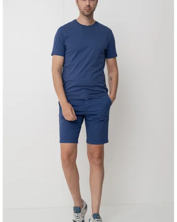 Tricou de bumbac cu decolteu la baza gatului