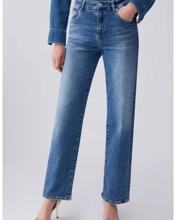 Blugi crop drepti, Bleumarin