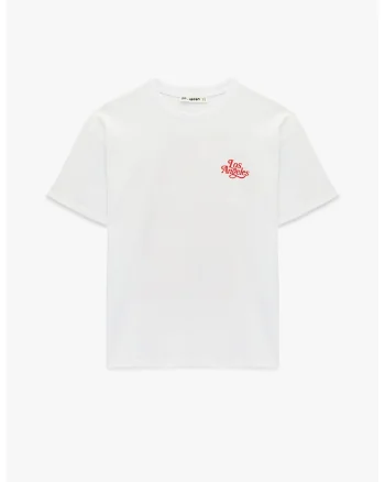 Tricou din bumbac cu design text, Rosu/Alb optic