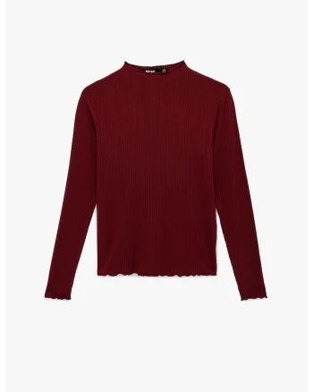 Bluza cu guler scurt, Visiniu