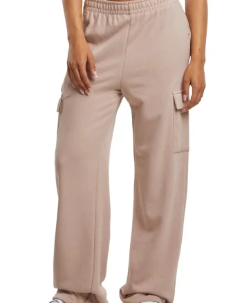 Pantaloni de trening cu croiala ampla si buzunare cargo, Maro deschis