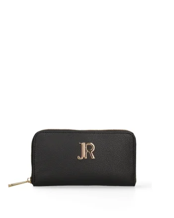 Portofel din piele cu fermoar Oriana Chic, Auriu/Negru