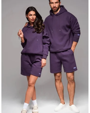 Pantaloni de trening scurti unisex, Mov inchis