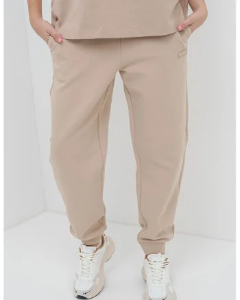 Pantaloni de trening cu buzunare laterale, Maro camel
