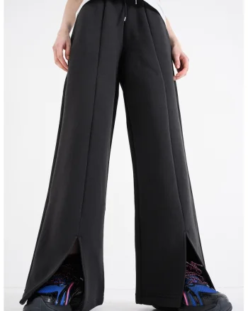 Pantaloni de trening relaxed-fit cu slituri la terminatie ESS, Negru