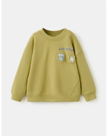 Bluza de trening cu maneci cazute, Galben mustar