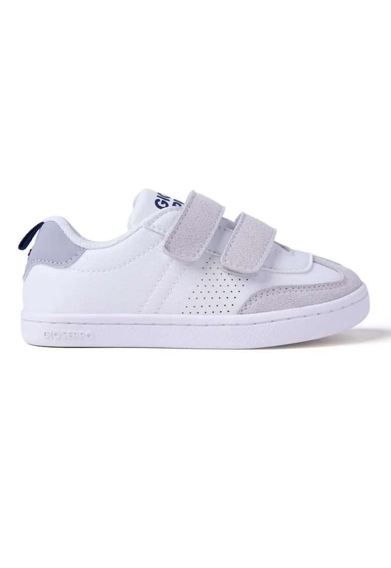 Pantofi sport de piele ecologica cu velcro, Gri