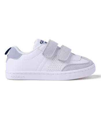 Pantofi sport de piele ecologica cu velcro, Gri