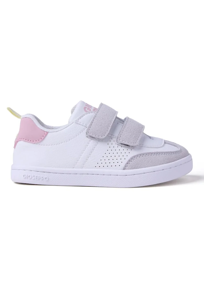 Pantofi sport de piele ecologica cu velcro, Roz