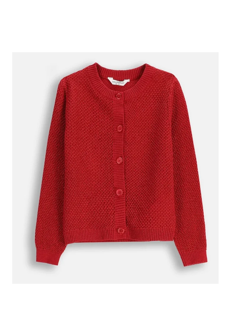 Cardigan tricotat cu decolteu la baza gatului