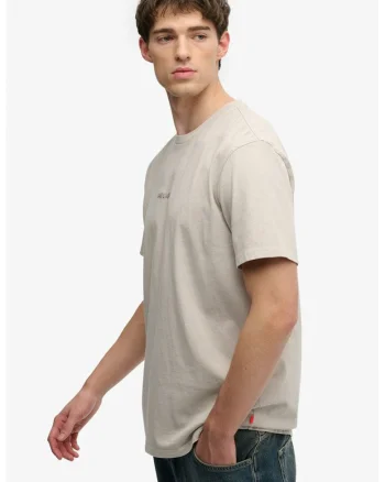 Tricou uni cu decolteu la baza gatului, Grej