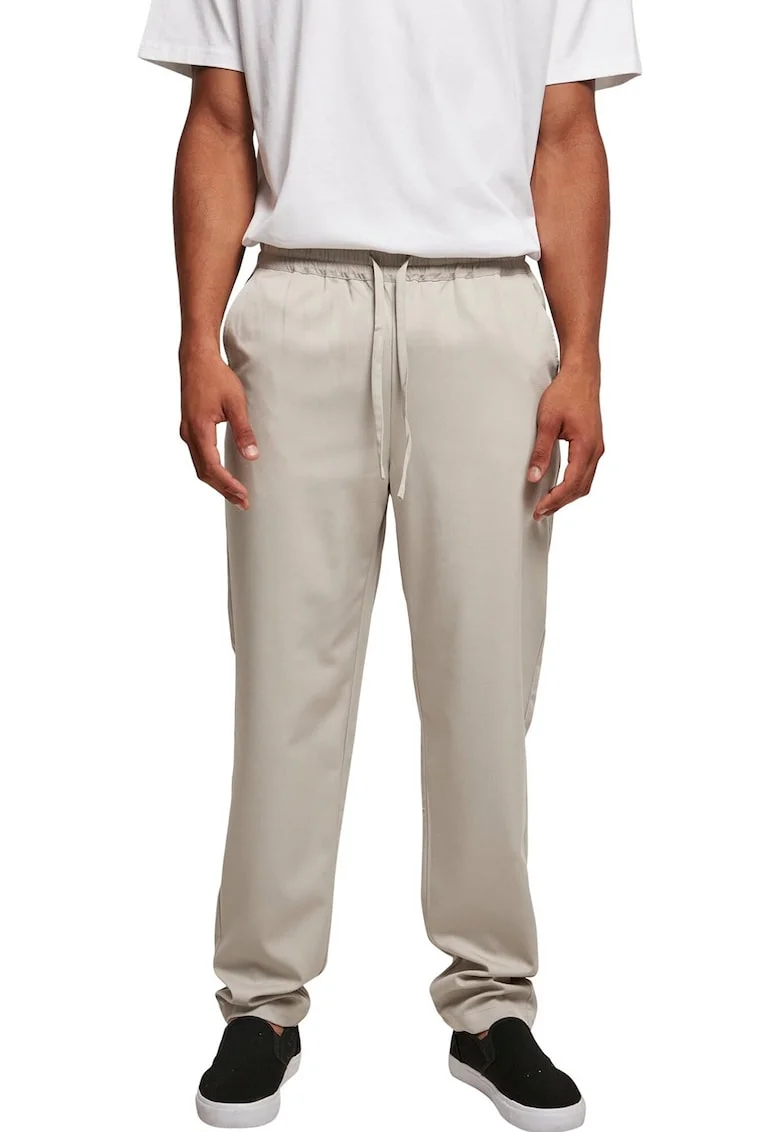 Pantaloni relaxed fit cu snur de ajustare, Gri deschis