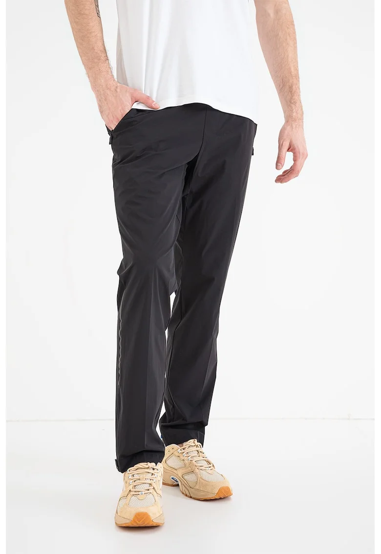 Pantaloni de trening cu croiala regular-fit si slituri laterale cu fermoar Active Move, Negru
