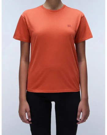Tricou de bumbac cu decolteu la baza gatului Nina, Rosu