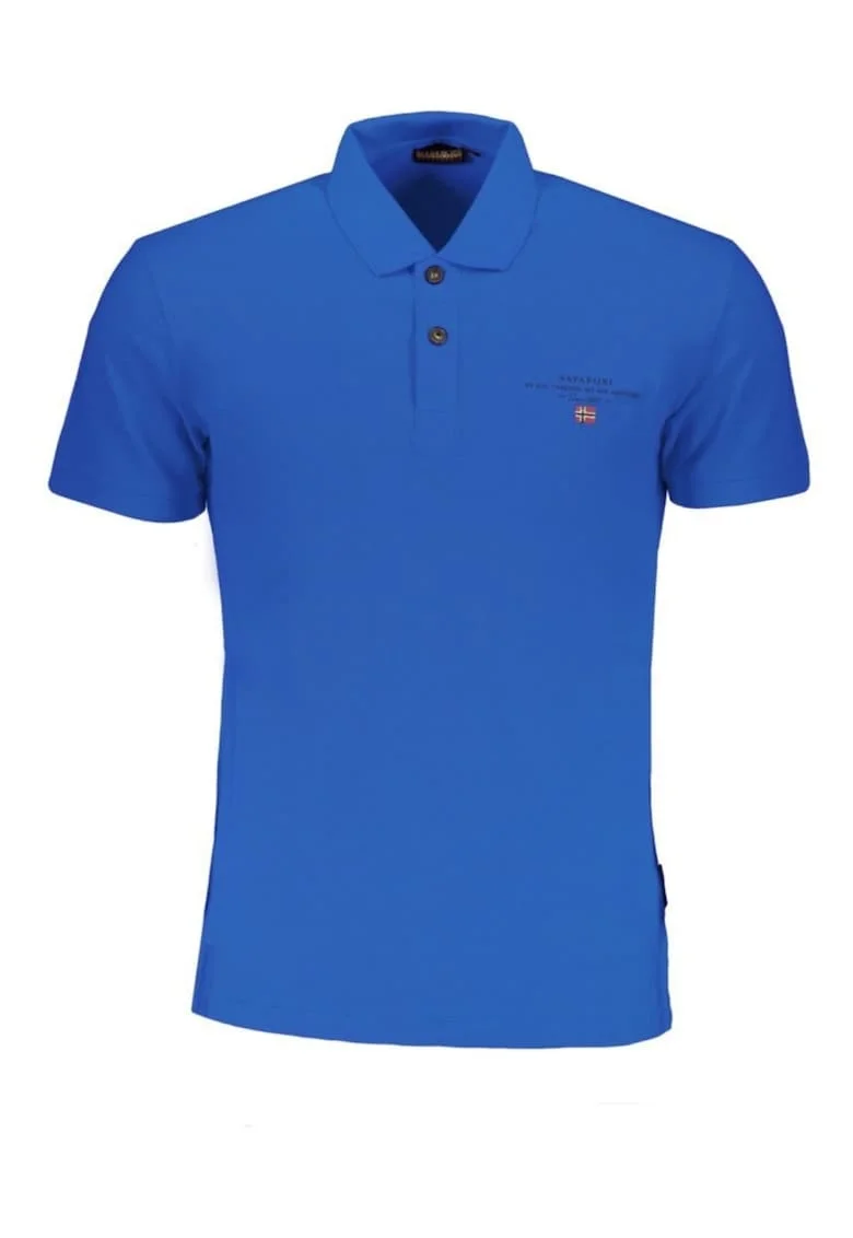 Tricou polo barbati din bumbac Elbas cu croiala Regular Fit,, Albastru inchis