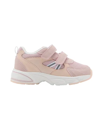 Pantofi sport din piele ecologica cu insertii din material textil, Roz
