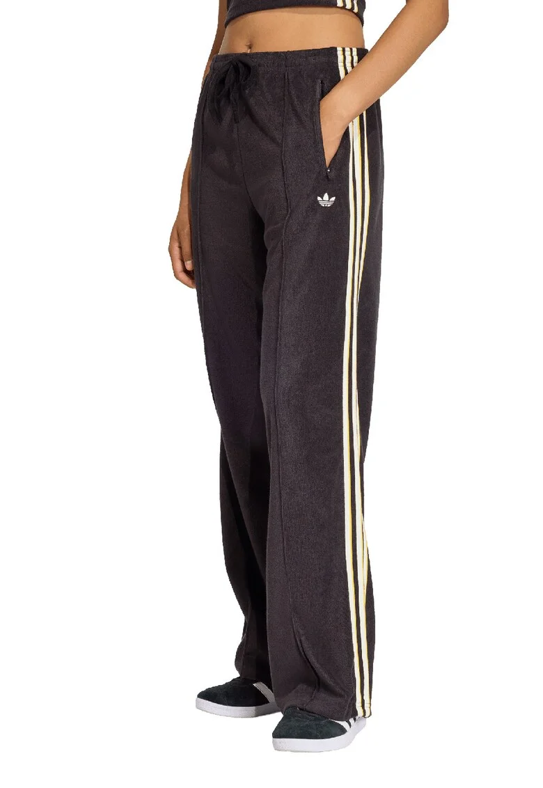 Pantaloni cu snur si buzunare cu femoar, Negru/Galben