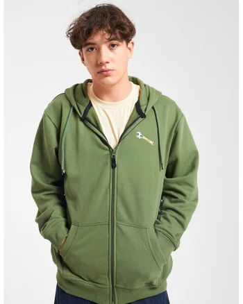 Hanorac din amestec de bumbac cu model unisex si imprimeu pe partea din spate, Rosu/Verde/Galben