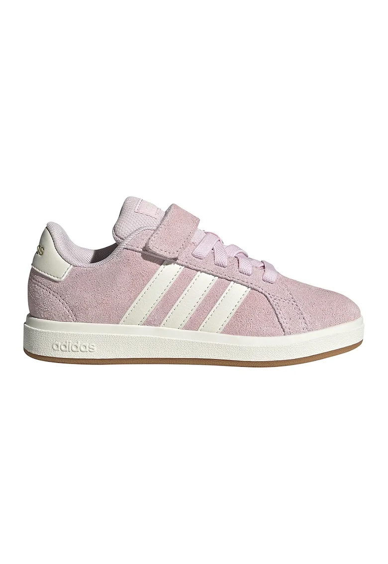 Pantofi sport Grand Court din piele intoarsa cu captuseala din material sintetic, Alb/Lila pal