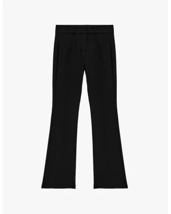 Pantaloni evazati cu talie medie, Negru