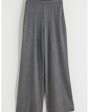 Pantaloni ampli cu talie elastica, Gri antracit