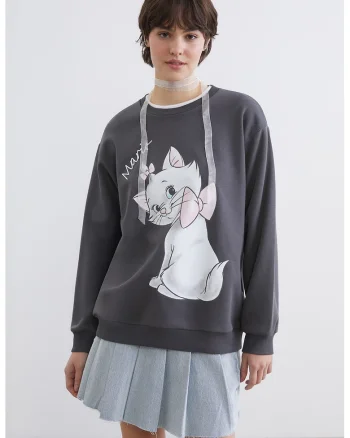 B;luza de trening supradimensionata The Aristocats, Gri antracit