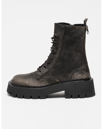 Ghete army din piele Saddle, Gri antracit