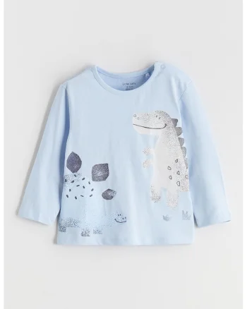 Bluza cu imprimeu grafic, Albastru deschis