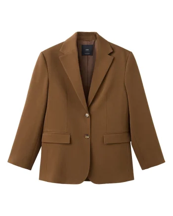 Sacou cu model uni si buzunare cu clapa, Maro scortisoara