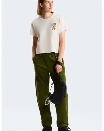 Tricou regular fit Flora Embro, Portocaliu/Verde aquamarin/Alb murdar