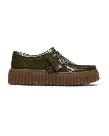Mocasini de piele Torhill, Verde padure/Kaki inchis
