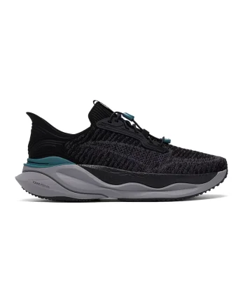 Pantofi sport din material textil cu sireturi elastice, Negru