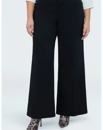 Blugi cu croiala ampla si model cu 5 buzunare, Negru
