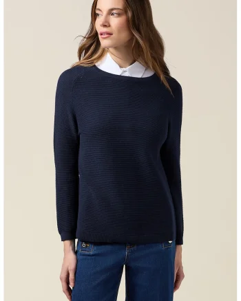 Pulover striat cu maneci raglan, Albastru ultramarin