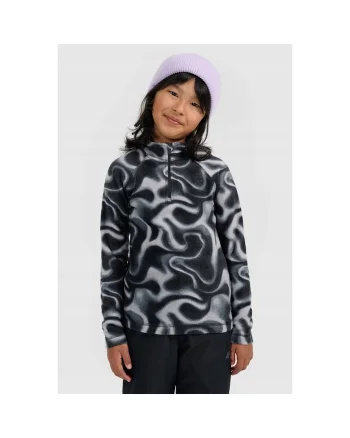Bluza ski fete,  fleece, negru/alb