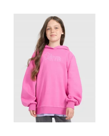 Hanorac copii  oversize, roz, bumbac/poliester