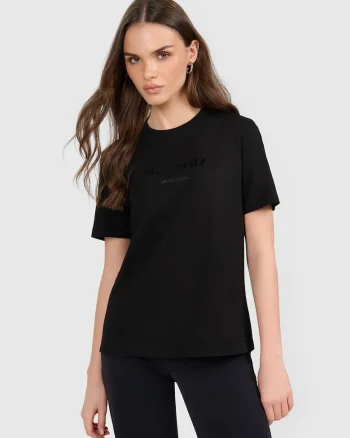 Tricou dama,  negru, material bumbac