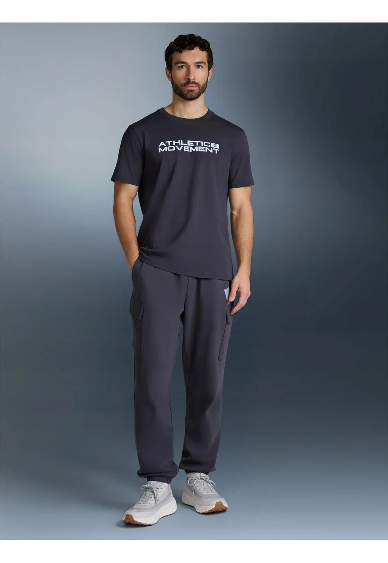 Tricou barbati  bumbac, culoare gri inchis