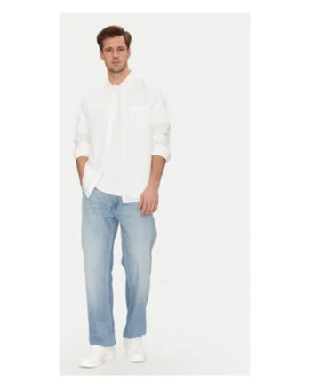 Camasa Barbati,  Alb, 60% in, 40% bumbac, Alb