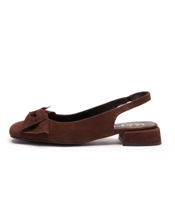 Pantofi slingback de piele intoarsa Marla, Maro cognac