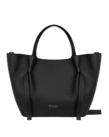 Geanta shopper din piele cu etui interior cu fermoar, Negru