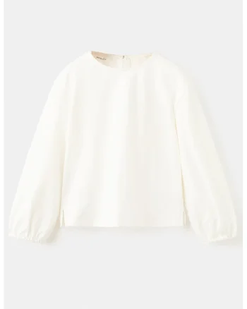 Bluza cu decolteu rotund, Alb